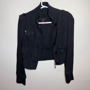 Black Cropped Fitted Jacket